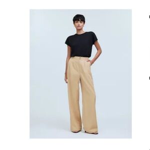New Madewell The Harlow Wide Leg Drapey Twill - tan size 0 26